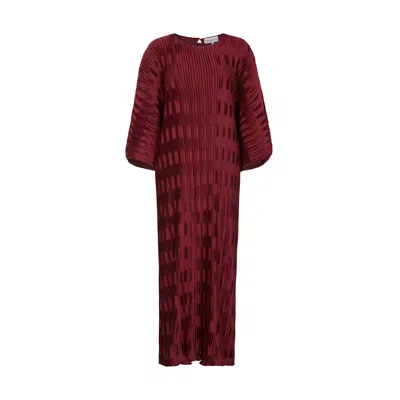 Lily And Lionel Women's Red Mae Plisse Maxi Dress In Burgundy