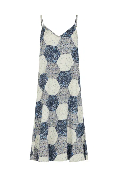 Lily And Lionel Women's Rosie Nightdress With Pouch Aster Patchwork Blue