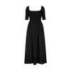 Lily And Lionel Sydney Short Sleeve Jersey Bodice Embroidered Midi Dress In Black