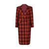 Lily And Lionel Women's Tamara Double Breasted Check Print Coat In Red In Red