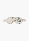 Lily And Lionel Women's White Eye Mask & Scrunchie Pouch Set Pressed Floral In White