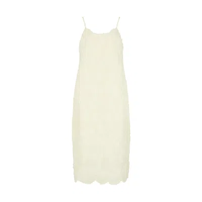 Lily And Lionel Women's White Lily Spaghetti Strap Ribbon Work Midi Dress In Cream