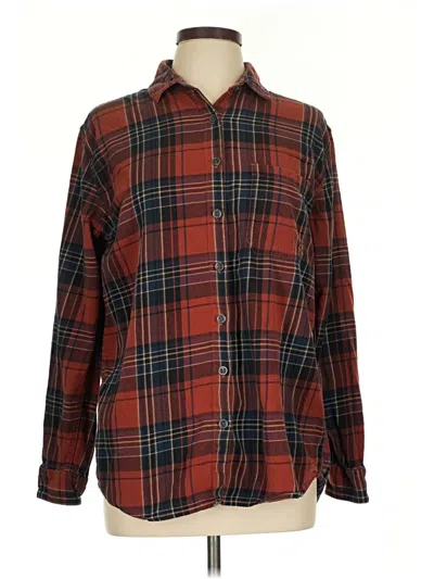 Pre-owned Lily & Lottie Long Sleeve Button Down Shirt In Burgundy