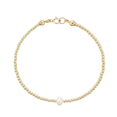 Lily & Roo Gold Beaded Single Pearl Bracelet