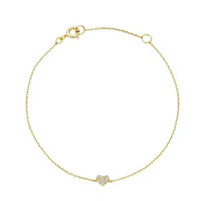 Lily & Roo Gold Diamond Style Cluster Heart Bracelet