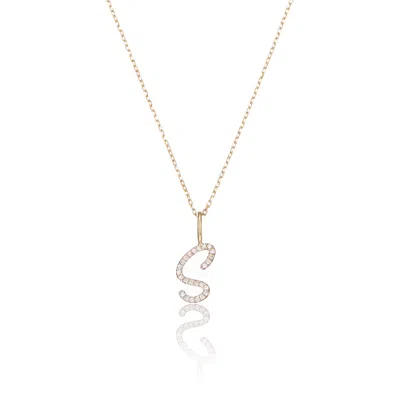 Lily & Roo Gold Diamond Style Curve Initial Letter Necklace