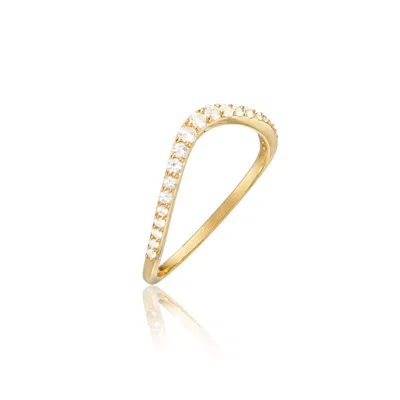 Lily & Roo Gold Diamond Style Curve Ring