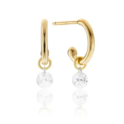 Lily & Roo Gold Diamond Style Drop Earrings