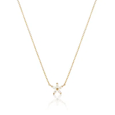 Lily & Roo Gold Diamond Style Flower Necklace