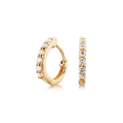 Lily & Roo Gold Diamond Style Huggie Hoop Earrings