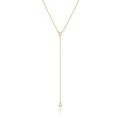 Lily & Roo Gold Diamond Style Lariat Necklace