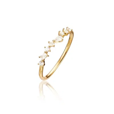Lily & Roo Gold Diamond Style Mixed Cluster Ring