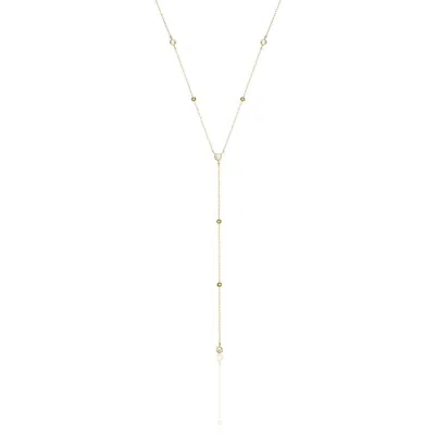 Lily & Roo Gold Diamond Style Satellite Lariat Necklace