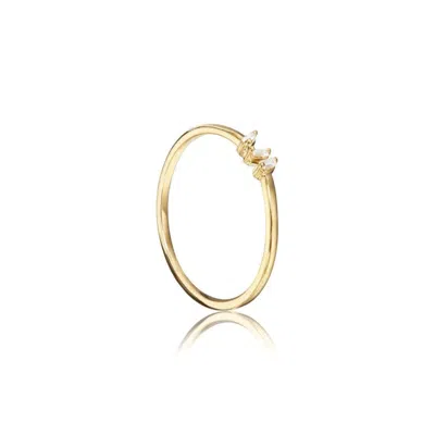 Lily & Roo Gold Diamond Style Three Baguette Ring