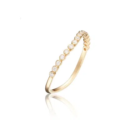 Lily & Roo Gold Diamond Style Wave Ring