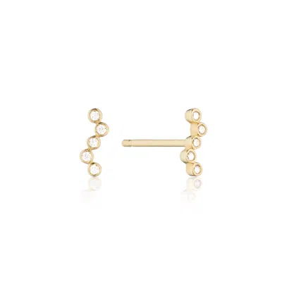 Lily & Roo Gold Diamond Style Wave Stud Earrings