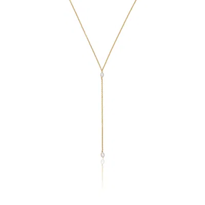 Lily & Roo Gold Double Seed Pearl Lariat Necklace