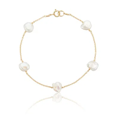 Lily & Roo Gold Five Baroque Pearl Bracelet