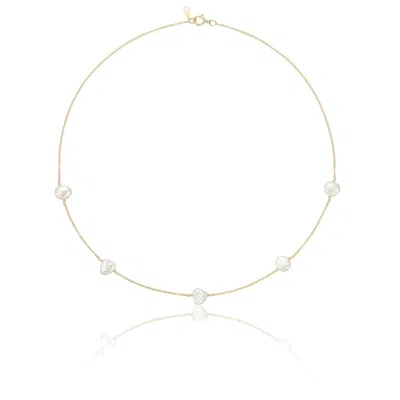 Lily & Roo Gold Five Baroque Pearl Choker