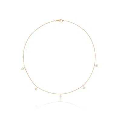 Lily & Roo Gold Five Pearl Drop Choker In Silver
