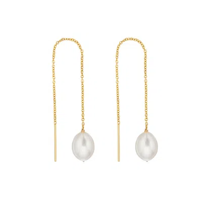 Lily & Roo Gold Large Pearl Drop Ear Threaders