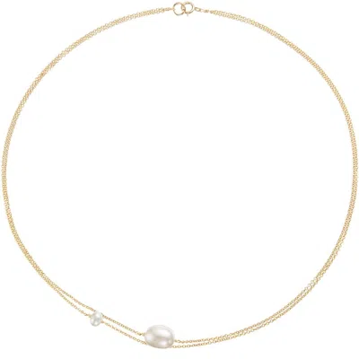 Lily & Roo Gold Layered Large And Small Pearl Choker