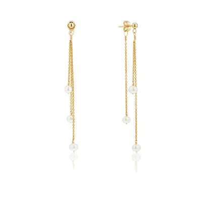 Lily & Roo Gold Layered Pearl Drop Earrings