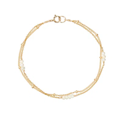 Lily & Roo Gold Layered Satellite Mini Pearl Bracelet