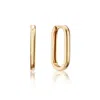 Lily & Roo Gold Long Thin Plain Rectangle Hoop Earrings In Gold