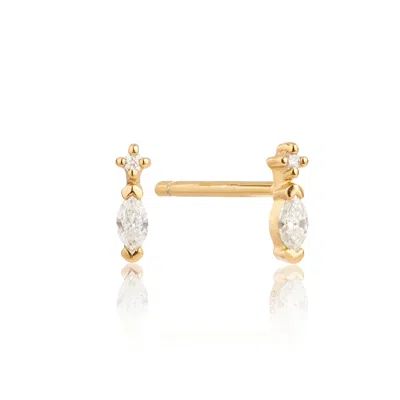 Lily & Roo Gold Marquise Diamond Stud Earrings