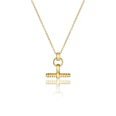 Lily & Roo Gold Mini Twisted T-bar Necklace