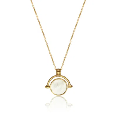 Lily & Roo Gold Mother Of Pearl Spinning Disc Necklace