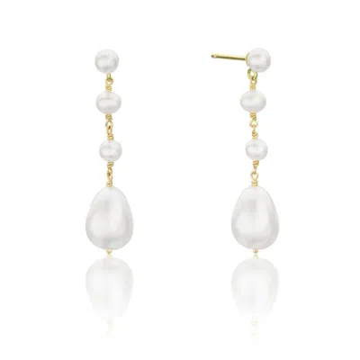 Lily & Roo Gold Multi Pearl Drop Earrings