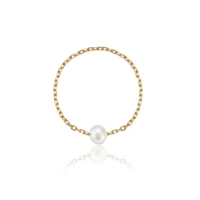 Lily & Roo Gold Pearl Chain Ring