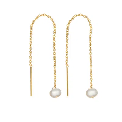 Lily & Roo Gold Pearl Drop Ear Threaders