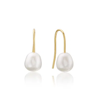 Lily & Roo Gold Pearl Drop Hook Earrings