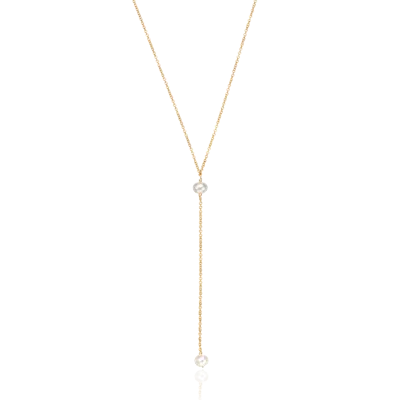 Lily & Roo Gold Pearl Lariat Necklace