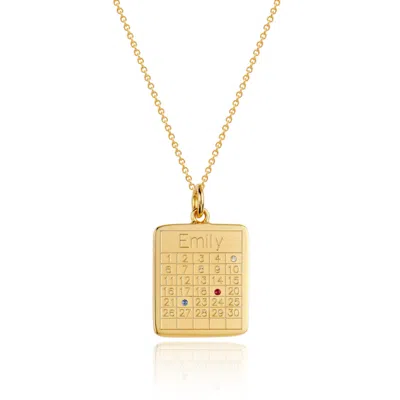 Lily & Roo Gold Personalised Family Calendar Necklace