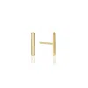 Lily & Roo Gold Plain Bar Stud Earrings In Gold