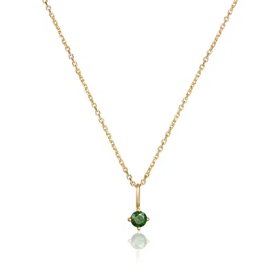 Lily & Roo Gold Small Birthstone Pendant Necklace In Burgundy