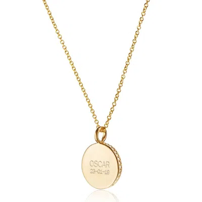 Lily & Roo Gold Small Diamond Style Disc Necklace