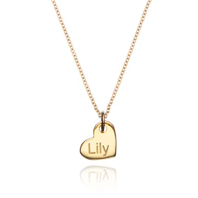 Lily & Roo Gold Small Personalised Heart Necklace