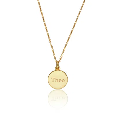Lily & Roo Gold Small Round Engraved Disc Necklace