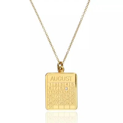 Lily & Roo Gold Special Date Calendar Necklace In Gray