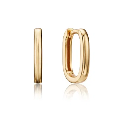 Lily & Roo Gold Thin Plain Rectangle Hoop Earrings
