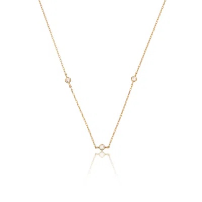 Lily & Roo Gold Three Diamond Style Necklace