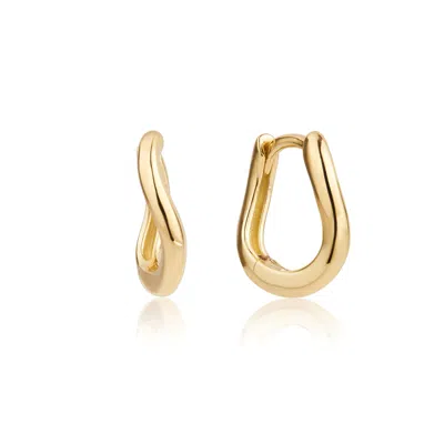 Lily & Roo Gold Wave Huggie Hoop Earrings
