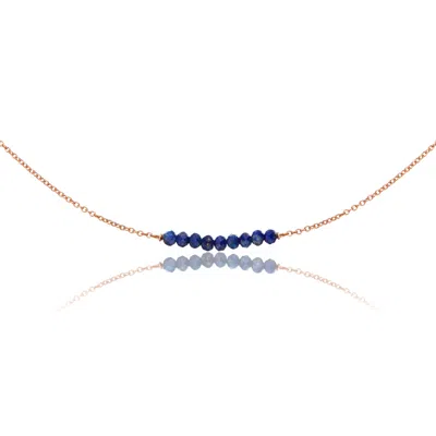 Lily & Roo Rose Gold Lapis Gemstone Cluster Choker