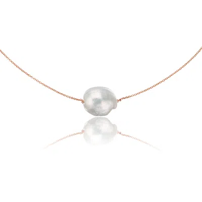 Lily & Roo Rose Gold Large Baroque Pearl Choker