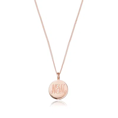 Lily & Roo Rose Gold Large Engraved Disc Necklace